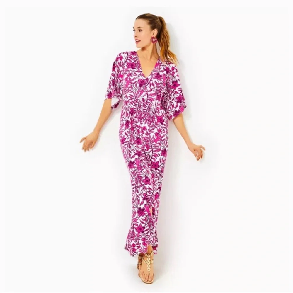 NWT Lilly Pulitzer Roselle Maxi Dress (Size 6 - Ederflower Blossom) - Picture 7 of 8